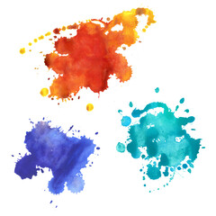 watercolor splash hand drawing set