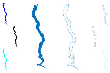 Lake Ross (Canada, United States, North America, us) map vector illustration, scribble sketch Ross reservoir map