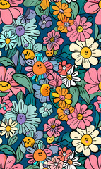 Fototapeta premium Seamless pattern of flower.