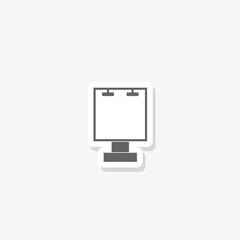 Billboard icon sticker isolated on gray background