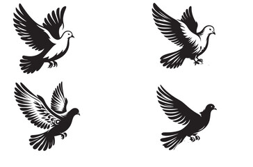 dove silhouette vector illustration