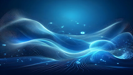 Abstract background a blue wavy lines in a blue background