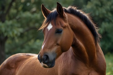 Obraz premium The beauty of nature is heightened by the presence of graceful and clever animals such as the beautiful horse