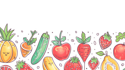 wallpaper or Frame of different exotic fruits on background, Space for text