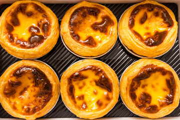 Stack of Portuguese egg tart