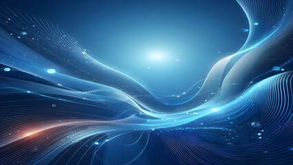 Abstract background a blue wavy lines in a blue background