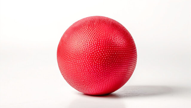 red rubber ball isolated on white background