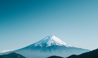 japanese temple in the morning with mount fuji as a background