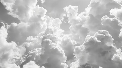 Clouds of white in the sky