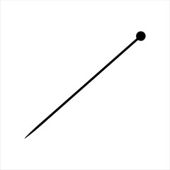 Sewing pin silhouette isolated on white background. Sewing pin icon vector illustration design.