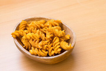 Traditional snack crispy bean twist cracker