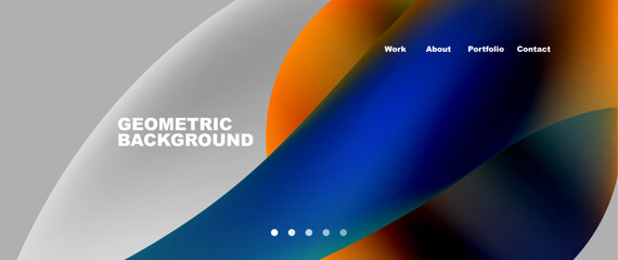 Bright multicolored geometric abstract shapes. Minimal trendy simplicity concept. Modern overlapping forms