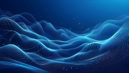 Abstract background a blue wavy lines in a blue background