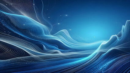 Abstract background a blue wavy lines in a blue background