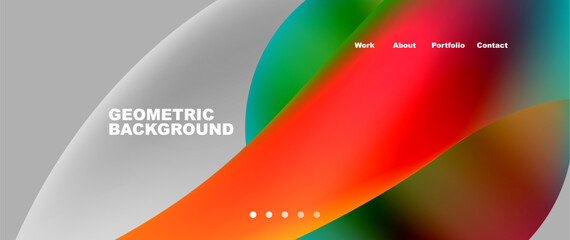 Fototapeta premium Web page design with geometric elements - circle and wave. Techno art concept. Vector Illustration For Wallpaper, Banner, Background, Card, Book Illustration, landing page