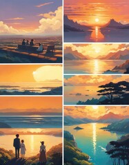 character illustrations of a married couple in anime and cartoon style.