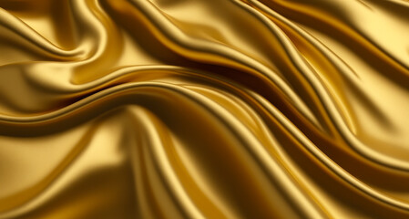 Fototapeta premium Luxurious Gold Silk: Smooth Fabric Background Texture