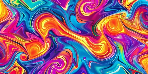 Psychedelic Swirl of Vivid Rainbow Colors