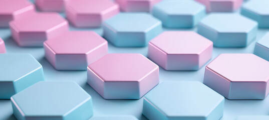 Fototapeta premium Soft Harmony: Light Blue and Pink Colour Block Shapes Creating a Serene and Elegant Background Wallpaper