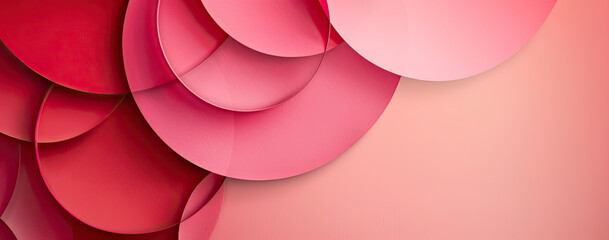 Modern Overlapping Red and Pink Circular Shapes Background