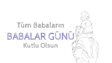 illustration of father carries his son on his back. Father's day concept illustration. 