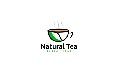 Natural Tea Logo Vector Design Template