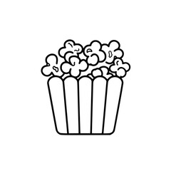 Popcorn icon, pop icon, bucket icon, cinema icon, corn icon, snack icon, box icon, entertainment icon, graphic icon, pictogram icon, marketing icon, popcorn, food, snack, box, movie, icon, isolated, w