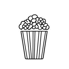 Popcorn icon, pop icon, bucket icon, cinema icon, corn icon, snack icon, box icon, entertainment icon, graphic icon, pictogram icon, marketing icon, popcorn, food, snack, box, movie, icon, isolated, w