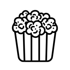 Popcorn icon, pop icon, bucket icon, cinema icon, corn icon, snack icon, box icon, entertainment icon, graphic icon, pictogram icon, marketing icon, popcorn, food, snack, box, movie, icon, isolated, w