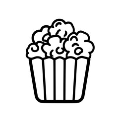 Popcorn icon, pop icon, bucket icon, cinema icon, corn icon, snack icon, box icon, entertainment icon, graphic icon, pictogram icon, marketing icon, popcorn, food, snack, box, movie, icon, isolated, w