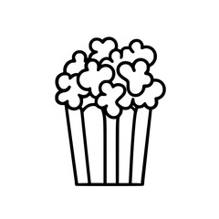 Popcorn icon, pop icon, bucket icon, cinema icon, corn icon, snack icon, box icon, entertainment icon, graphic icon, pictogram icon, marketing icon, popcorn, food, snack, box, movie, icon, isolated, 