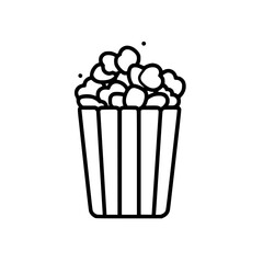 Popcorn icon, pop icon, bucket icon, cinema icon, corn icon, snack icon, box icon, entertainment icon, graphic icon, pictogram icon, marketing icon, popcorn, food, snack, box, movie, icon, isolated, 