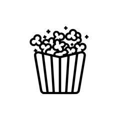 Popcorn icon, pop icon, bucket icon, cinema icon, corn icon, snack icon, box icon, entertainment icon, graphic icon, pictogram icon, marketing icon, popcorn, food, snack, box, movie, icon, isolated, 