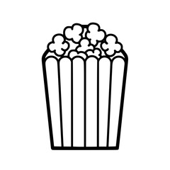 Popcorn icon, pop icon, bucket icon, cinema icon, corn icon, snack icon, box icon, entertainment icon, graphic icon, pictogram icon, marketing icon, popcorn, food, snack, box, movie, icon, isolated, 