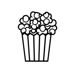 Popcorn icon, pop icon, bucket icon, cinema icon, corn icon, snack icon, box icon, entertainment icon, graphic icon, pictogram icon, marketing icon, popcorn, food, snack, box, movie, icon, isolated, 
