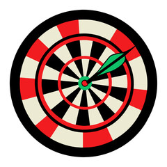  Illustration of a darts board with a bullseye.