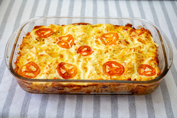Classic chicken lasagna with catupiry