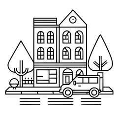 Obraz premium factory icon, garage icon, hotel icon, store icon, lighthouse icon, building exterior icon, built structure icon, shopping mall icon, architecture icon, police station icon, apartment icon, campus ico