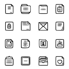 document icon, business icon, symbol icon, archive icon, contract icon, file icon, office icon, computer icon, message icon, web icon, folder icon, graphic icon, portfolio icon, magnifying glass icon,