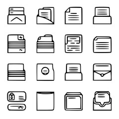 document icon, business icon, symbol icon, archive icon, contract icon, file icon, office icon, computer icon, message icon, web icon, folder icon, graphic icon, portfolio icon, magnifying glass icon,