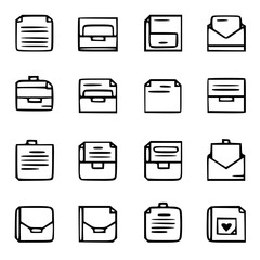 document icon, business icon, symbol icon, archive icon, contract icon, file icon, office icon, computer icon, message icon, web icon, folder icon, graphic icon, portfolio icon, magnifying glass icon,