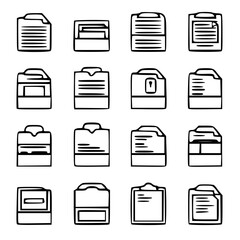 document icon, business icon, symbol icon, archive icon, contract icon, file icon, office icon, computer icon, message icon, web icon, folder icon, graphic icon, portfolio icon, magnifying glass icon,