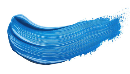 Beautiful Hand painted stroke of blue paint brush isolated on white background, stock photography