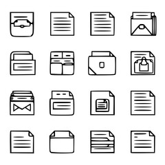 document icon, business icon, symbol icon, archive icon, contract icon, file icon, office icon, computer icon, message icon, web icon, folder icon, graphic icon, portfolio icon, magnifying glass icon,