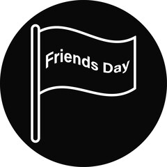 Flag, love, heart icon, happy friendship day