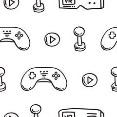 game icon seamless pattern in hand drawn style pattern background
