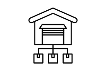 Distribution center icon. icon related to supply chain. suitable for web site, app, user interfaces, printable etc. line icon style. simple vector design editable