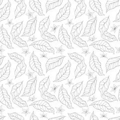 coffee leaf background. Abstract coffee leaves background. leaf pattern vintage. leaves pattern wallpaper.