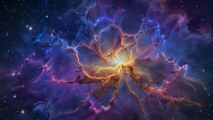Beautiful nebulae and stars in the night sky. Supernova background wallpaper