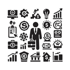 marketing business icon collection